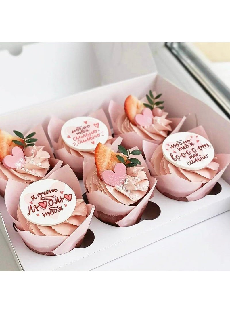 Pack of 200 Tulip Baking Cups Cupcake Liners Baking Cups Muffin Wrappers Made of Greaseproof Paper Ideal for Birthday Parties, Weddings, Bakeries, Restaurants, Four Colors - Image 3